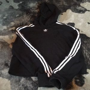 Adidas women’s crop classic black hoodie